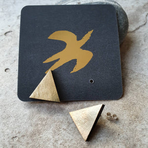 Golden triangle stud earrings