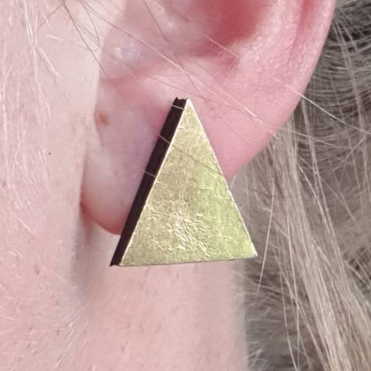 Golden triangle stud earrings