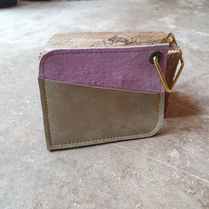 Olive and mauve card wallet