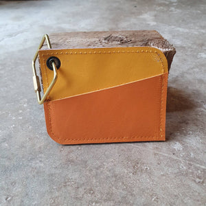 Orange, cobalt and yellow contrast card wallet