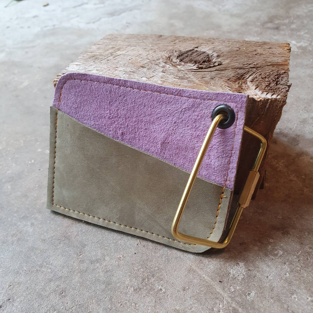 Olive and mauve card wallet