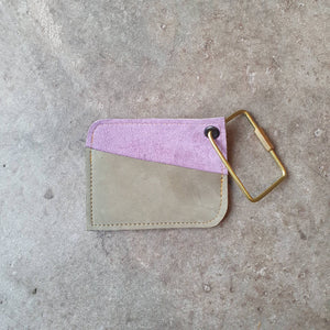 Olive and mauve card wallet