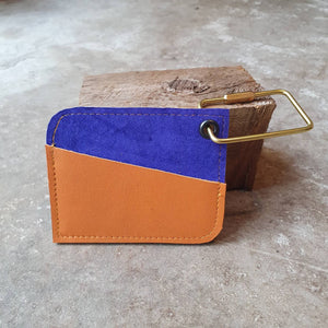 Orange, cobalt and yellow contrast card wallet