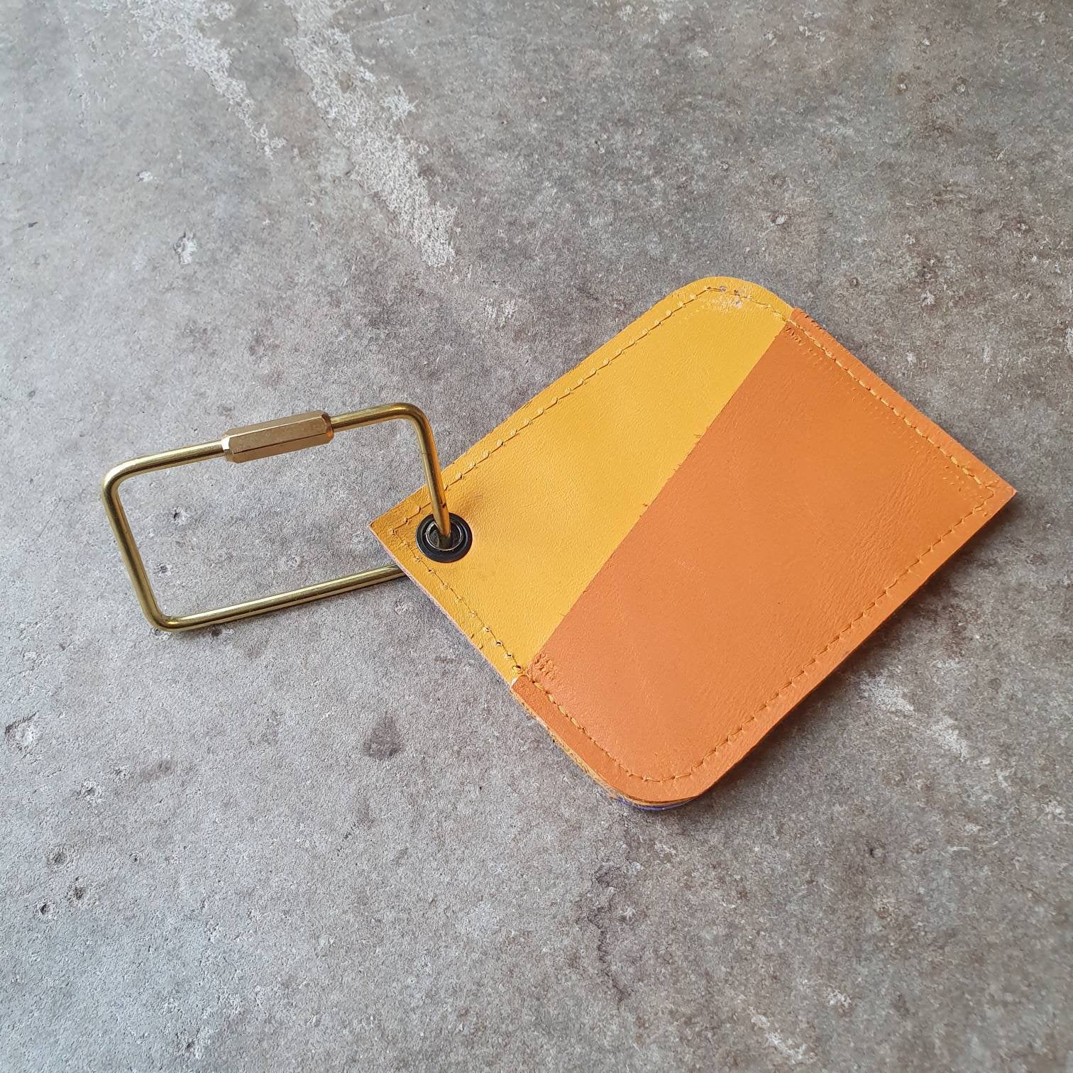 Orange, cobalt and yellow contrast card wallet