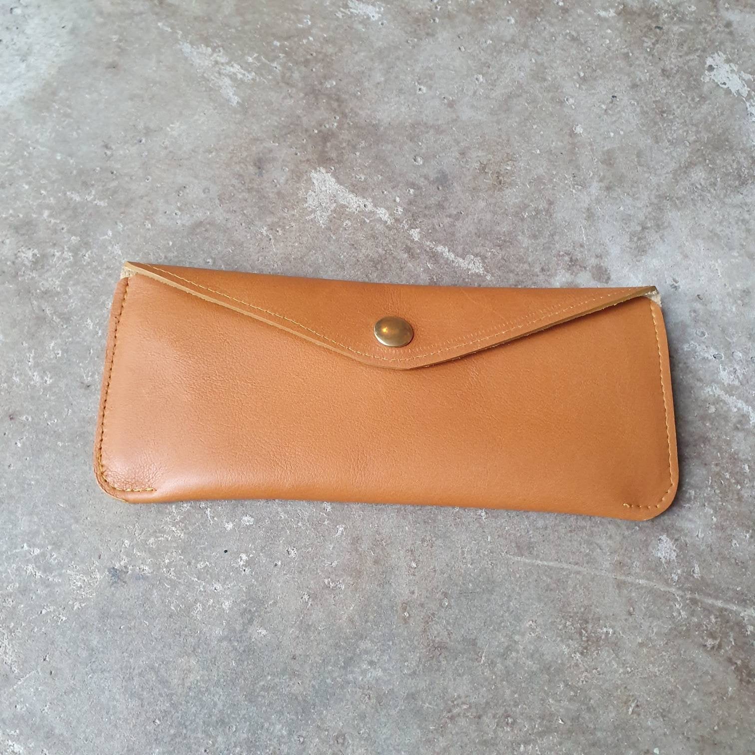 Vibrant tan leather wallet