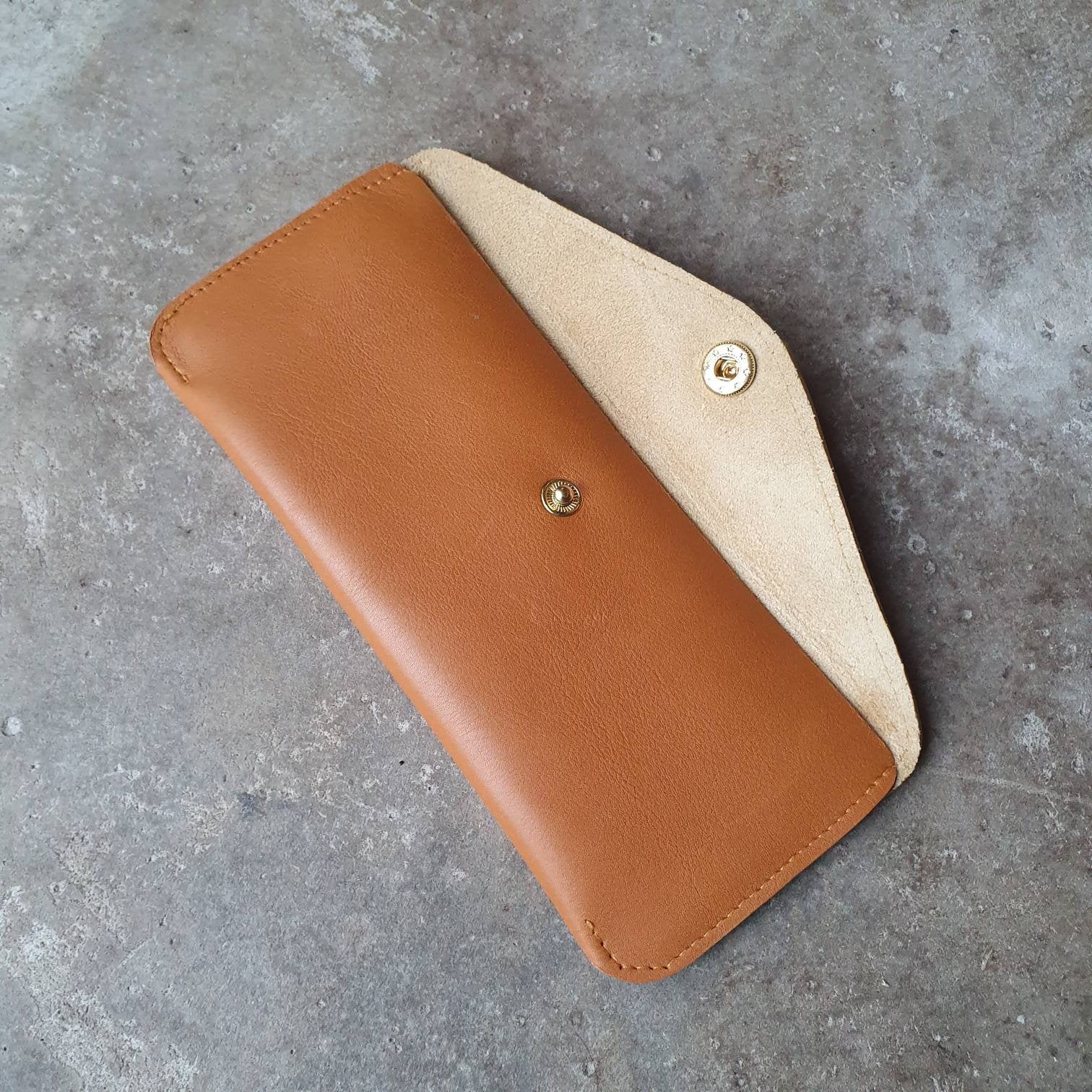 Vibrant tan leather wallet