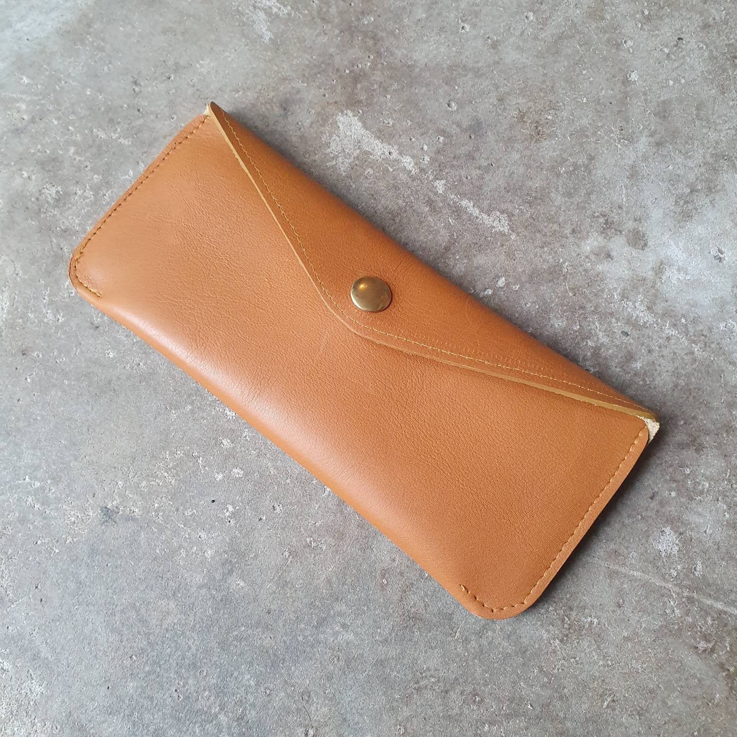 Vibrant tan leather wallet