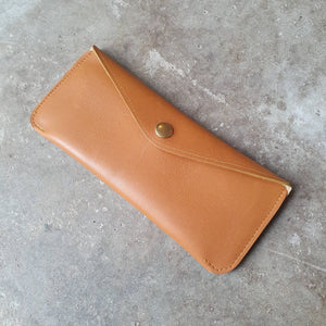 Vibrant tan leather wallet