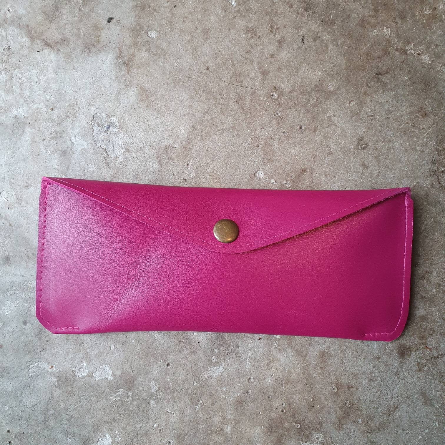 Vibrant pink leather purse