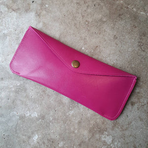 Vibrant pink leather purse