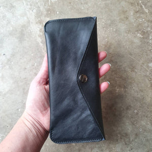 Black leather slimline purse