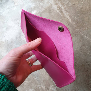 Vibrant pink leather purse