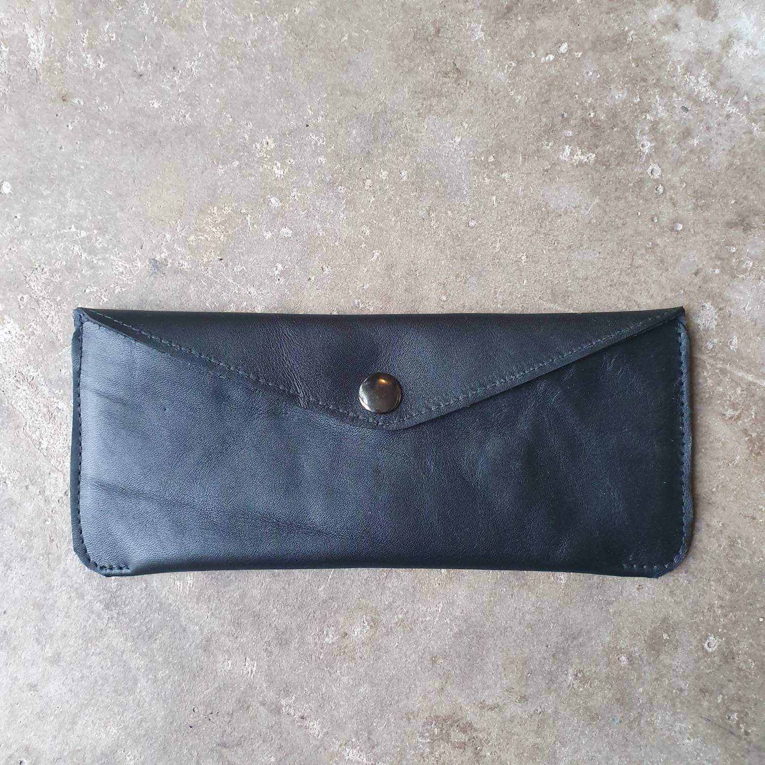 Black leather slimline purse