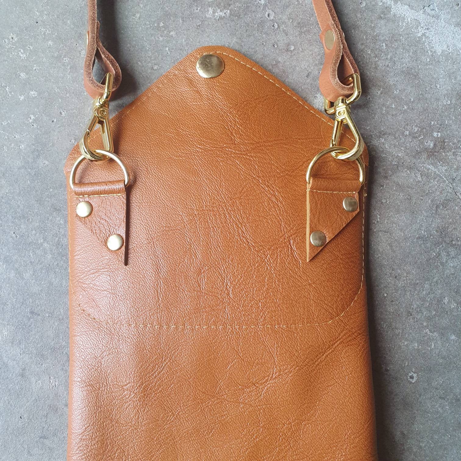 Tan & brown leather and suede cross body handbag