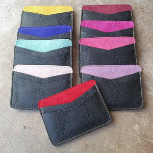 Leather double sided card wallet