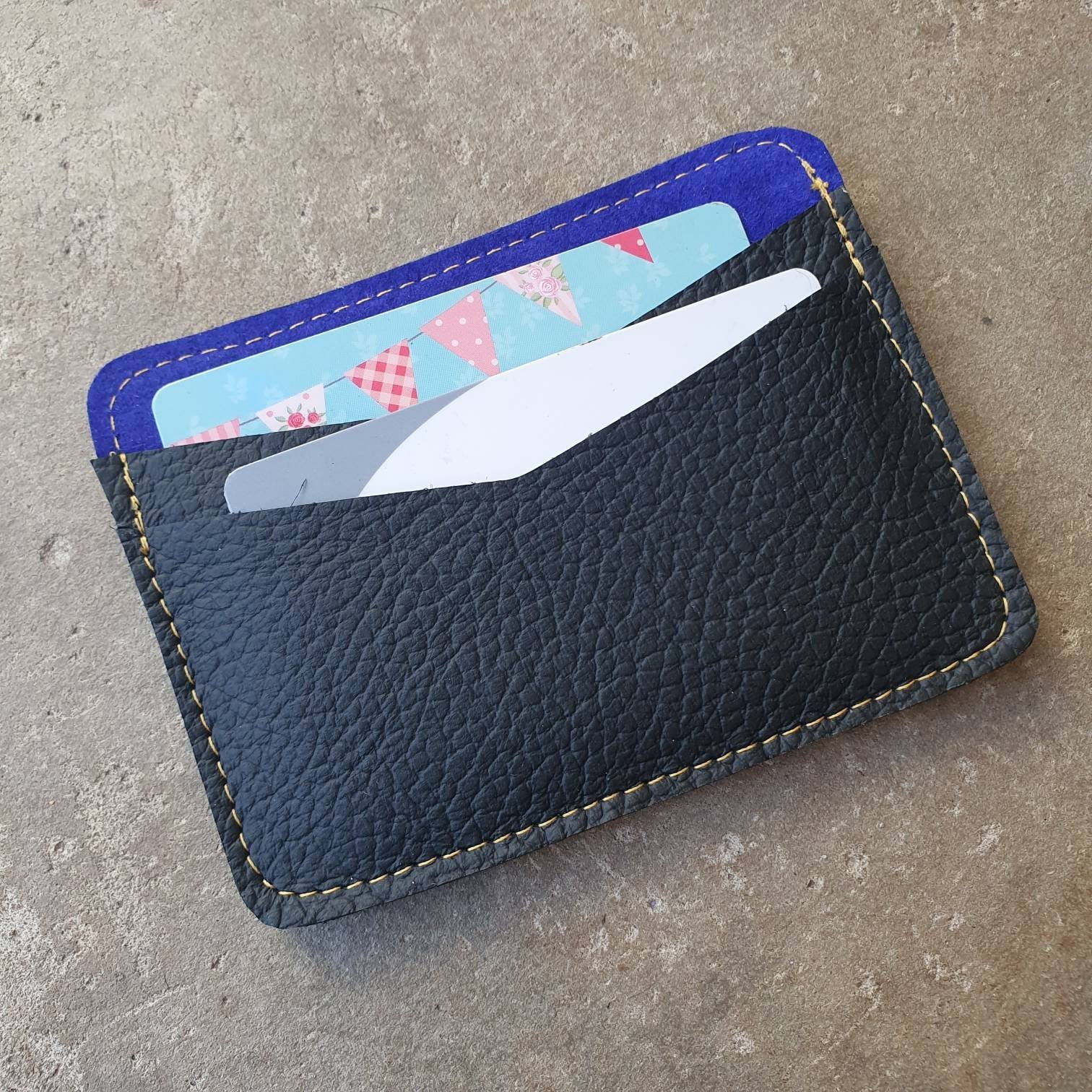 Leather double sided card wallet