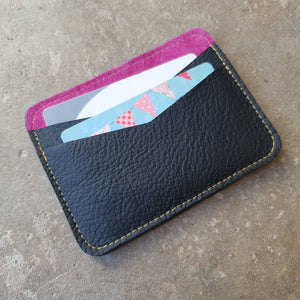 Leather double sided card wallet