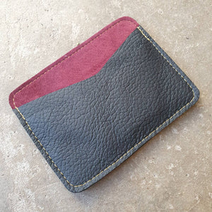 Leather double sided card wallet