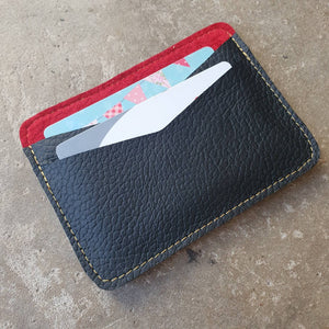 Leather double sided card wallet