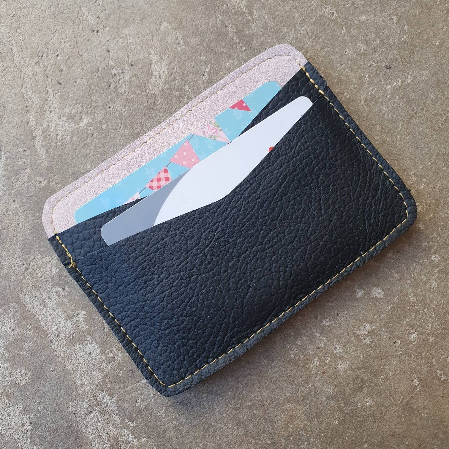 Leather double sided card wallet