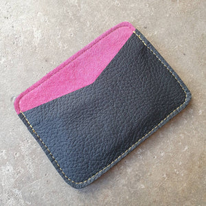 Leather double sided card wallet