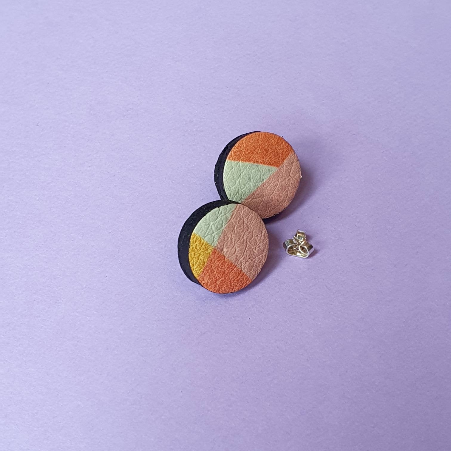 Peachy mix chubby stud earrings