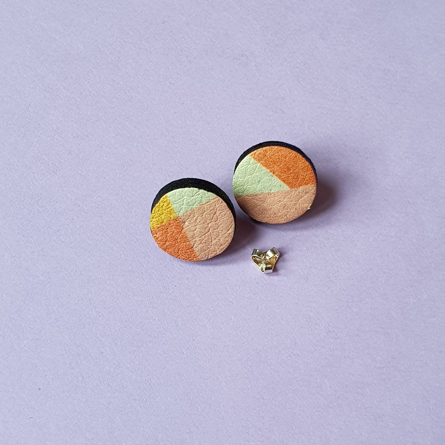 Peachy mix chubby stud earrings