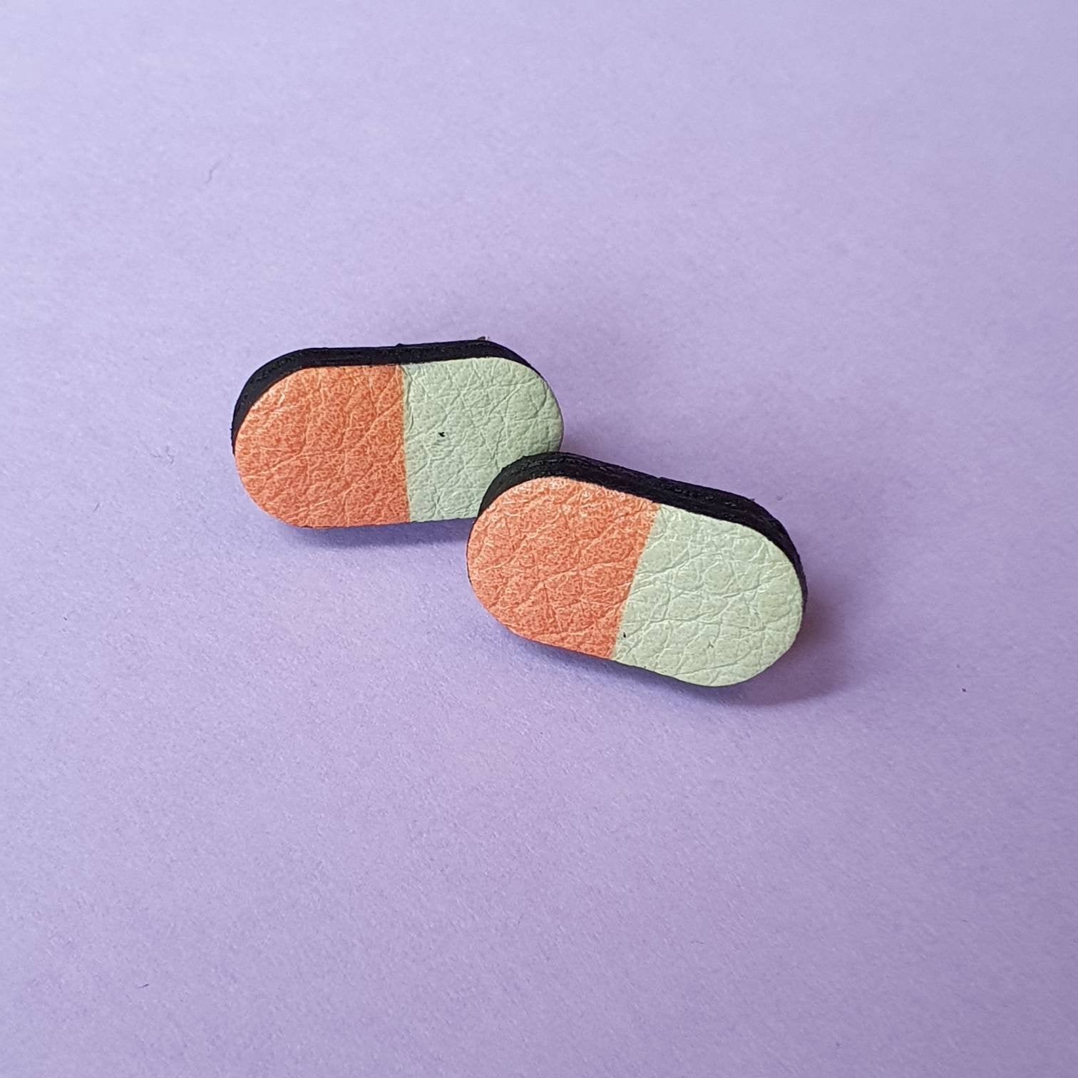 Happy pills stud earrings